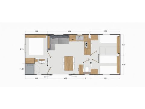MOBILHOME 6 personnes - Mobil Home 3 chambres Or (Lodge AD93)