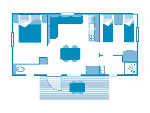 MOBILHOME 5 personnes - COTTAGE 4/5p 2ch clim **
