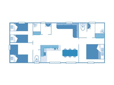 MOBILHOME 6 personnes - COTTAGE Playa del Sol 6p 3ch 2SdB ****