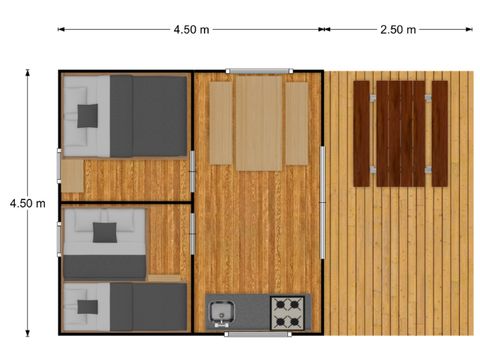 Tente en toile et en bois 5 personnes - Eco-Lodge - SAVANE