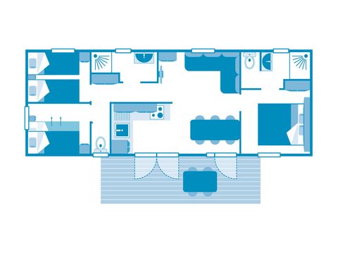 MOBILHOME 6 personnes - COTTAGE 6p 3ch 2SdB ****