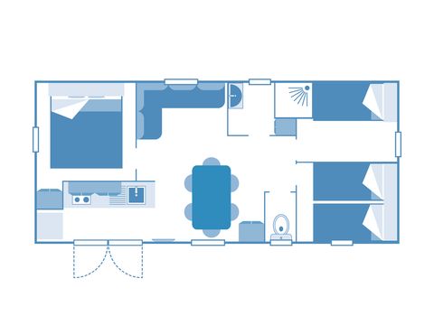 MOBILHOME 7 personnes - COTTAGE 6/7p 3ch ***