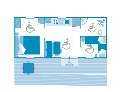 MOBILHOME 4 personnes - COTTAGE 4p 2ch **** PMR