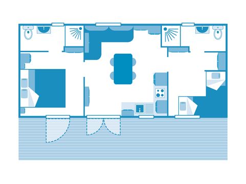 MOBILHOME 4 personnes - COTTAGE 4p 2ch 2SdB ****