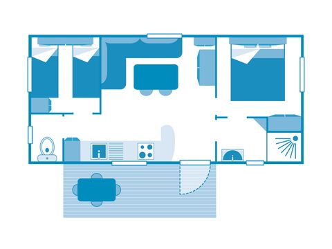 MOBILHOME 5 personnes - COTTAGE 4/5p 2ch ***