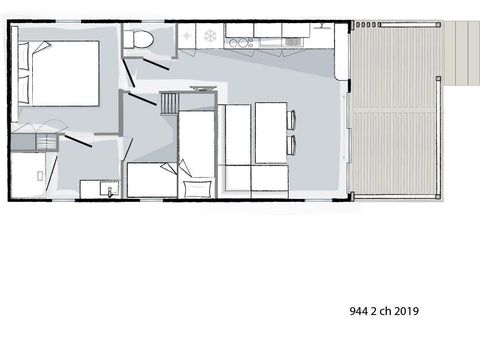 MOBILHOME 4 personnes - LIVING 2 ch  28m² -  ( 4 adultes max - animaux interdits - non fumeur)
