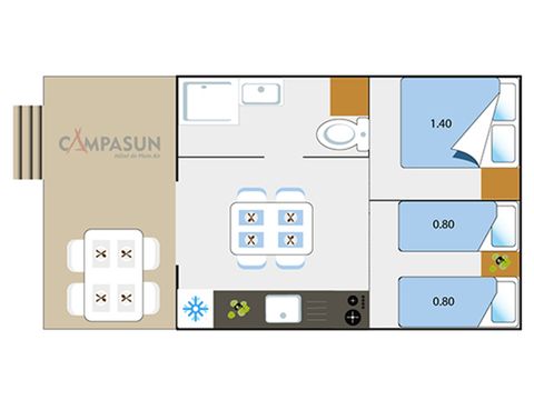 Tente en toile et en bois 4 personnes - Lodge safari Aiguines - 26m² - Glamping