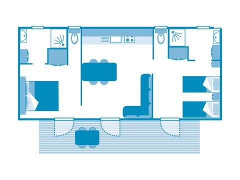 MOBILHOME 4 personnes - COTTAGE 4p 2ch 2SdB clim ****