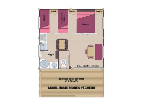 MOBILHOME 5 personnes - Moréa Pêcheur