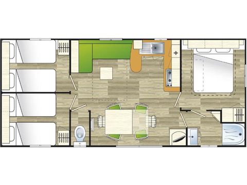MOBILHOME 6 personnes - Super Cordelia 3 chambres - 5/6 pers.