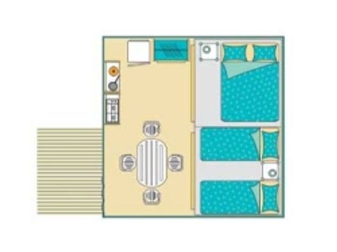 TENTE TOILE ET BOIS 4 personnes - Bengali (2 chambres)