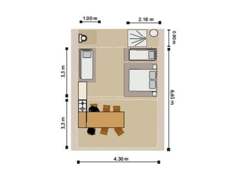 TENTE 5 personnes - Tente Ciela Nature Lodge SPA - 3 chambres - Cuisine équipée - Salle de bain