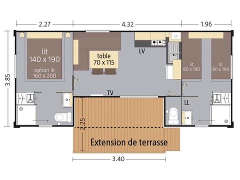 MOBILHOME 5 personnes - DIAMOND climatisé DIMANCHE
