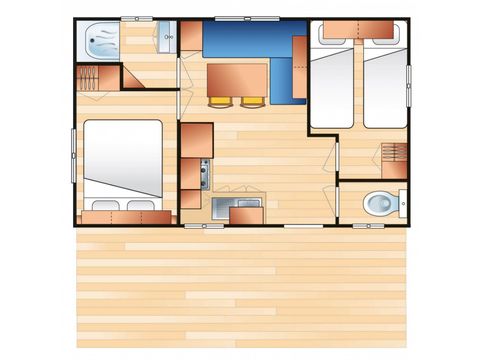 MOBILHOME 4 personnes - Confort Moon 4 pers. 2 ch