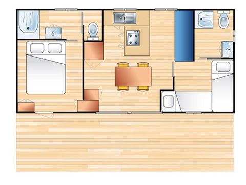 MOBILHOME 5 personnes - Prestige Taos 5 pers. 2 ch.