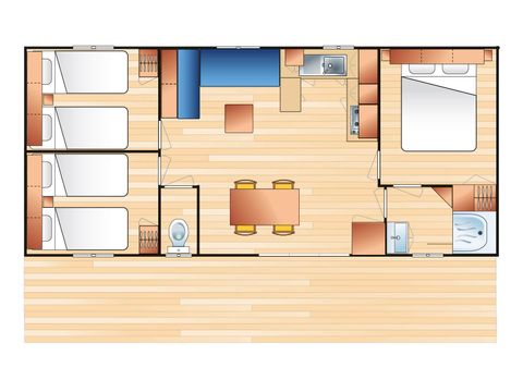 MOBILHOME 6 personnes - Confort 6 pers. 3 ch.