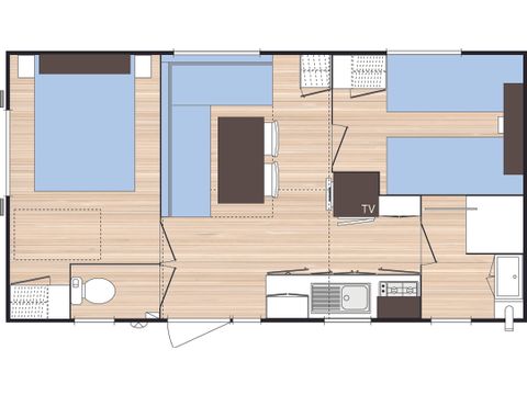 MOBILHOME 4 personnes -  2 Chambres+ avec CLIM en DIMANCHE (Juillet/Août)