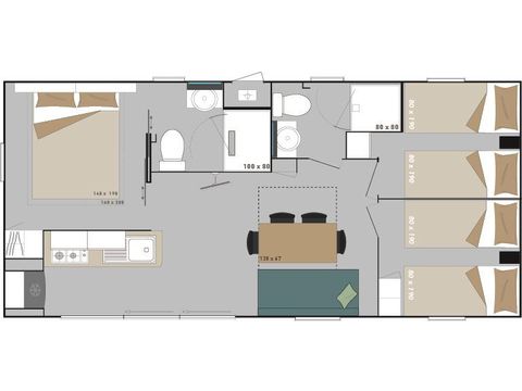 Mobilhome 6 personnes - Ortensia Garden