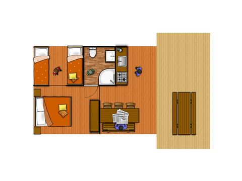 Tente en toile et en bois 6 personnes - Maxi Tente Safari Super Confort