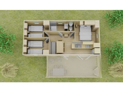 MOBILHOME 6 personnes - Classic | 3 Ch. | 6 Pers. | Terrasse surélevée | Clim.