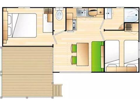 Mobilhome 6 personnes - 3 Pièces 4/6 Personnes;