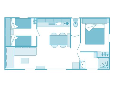 MOBILHOME 4 personnes - Ciela Privilège 2 chambres