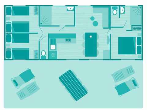 MOBILHOME 6 personnes - Ciela Prestige 3 chambres SPA