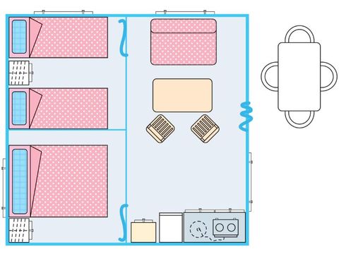 TENTE 5 personnes - LODGE STANDARD (SANS SANITAIRES)