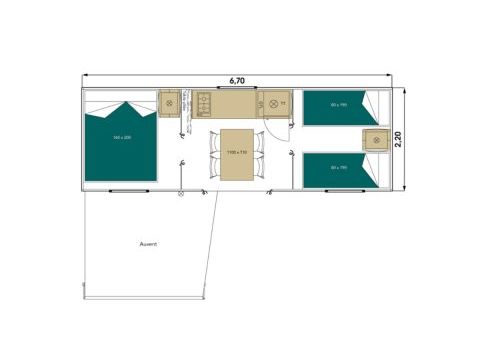 TENTE TOILE ET BOIS 4 personnes - NOMADE LODGE sans sanitaires