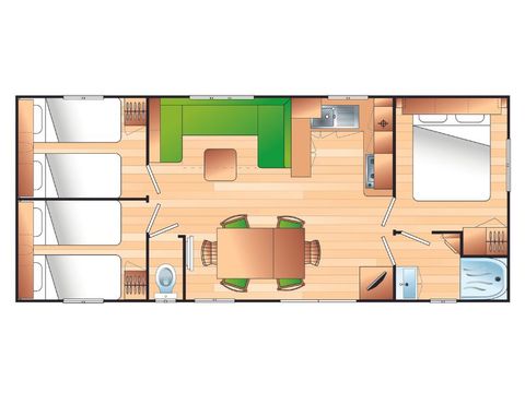 Mobilhome 6 personnes - Loisir - 3 chambres - 35m²