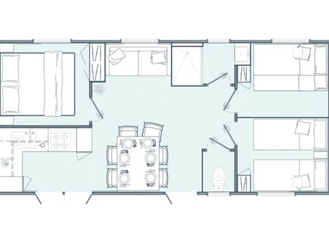 Mobilhome 6 personnes - 3 chambres - Loisirs - TV - CLIM