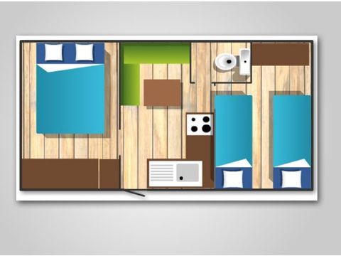 MOBILHOME 4 personnes - Super Bambi (sans douche - eau froide seulement)