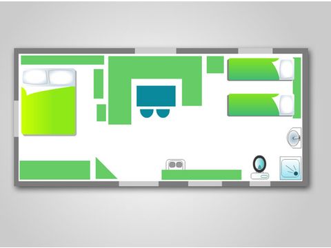 Mobilhome 4 personnes - 2 chambres (plus de 11 ans)