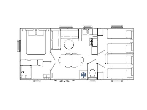 MOBILHOME 6 personnes - EVO33 - 3 chambres avec une terrasse couverte