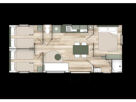 MOBILHOME 6 personnes - PREMIUM PLUS avec Clim (2026)