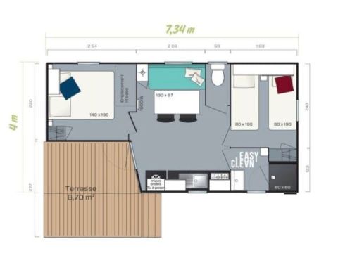 Mobilhome 6 personnes - Super Mercure 2 chambres