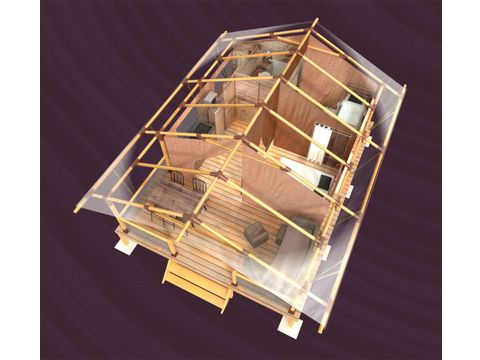 Tente en toile et en bois 5 personnes - Kalahari
