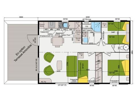 MOBILHOME 8 personnes - SUPER PREMIUM GRAND LARGE ,3ch, 6/8 pers.,climatisation