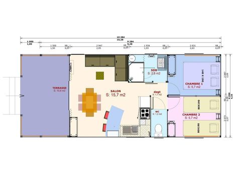 LODGE 4 personnes - Cabane lodge Sweet Flower Confort + 32m² 2 chambres 4 pers