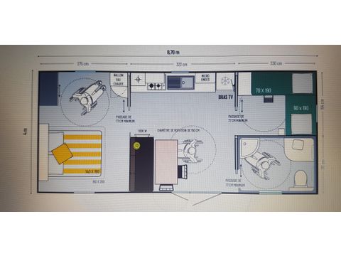 MOBILHOME 4 personnes - Mobil-home Confort 34m² + TV + CLIM 2 chambres - PMR 4 pers