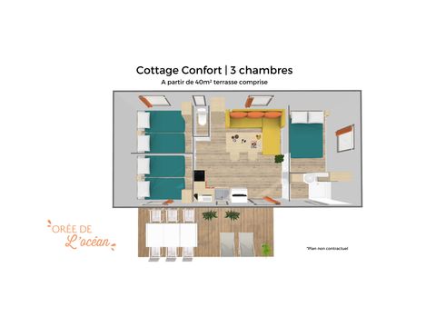 Mobilhome 6 personnes - CONFORT - 3 chambres