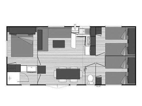 MOBILHOME 6 personnes - G -3 ch. Confort - SAMEDI