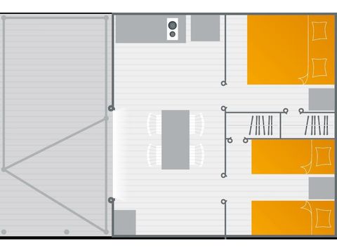 TENTE TOILE ET BOIS 4 personnes - TENTE LODGE 2 chambres  26m²