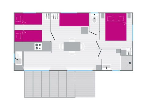 MOBILHOME 4 personnes - PANICAUT CONFORT 2 chambres 30 m²