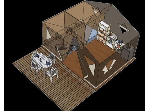 TENTE 5 personnes - LODGE DU TRAPPEUR STANDARD sans sanitaires