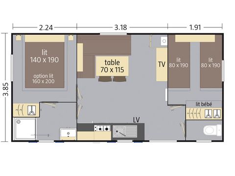 Mobilhome 4 personnes - 4 pers clim
