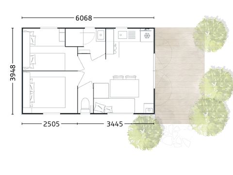 MOBILHOME 4 personnes - COSY (Bergame) - 2 chambres