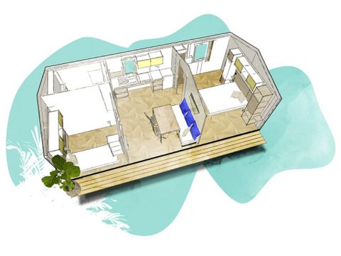 MOBILHOME 4 personnes -  PMR (Venezia)- 2 chambres 