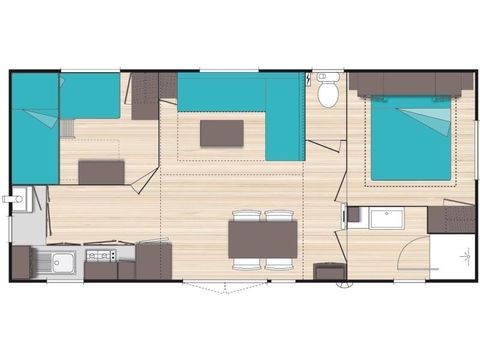 MOBILHOME 5 personnes - CONFORT (Ohara 834)- 2 chambres 