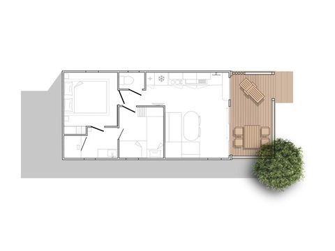 MOBILHOME 4 personnes - Cottage Evasion 4 personnes 2 chambres Living